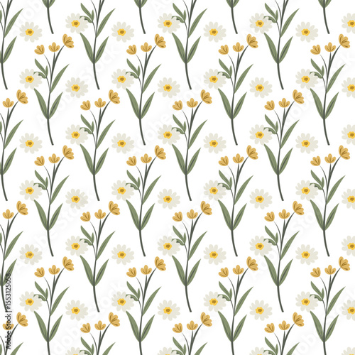 seamless pattern with camomiles