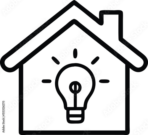 light bulb with house icon