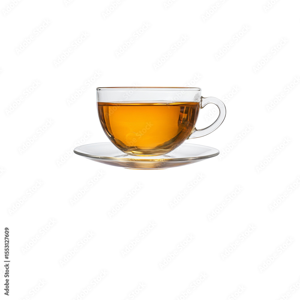 Aromatic Cup of Tea on Saucer - Refreshing Beverage Aromatic Cup of Tea on Saucer - Refreshing Beverage