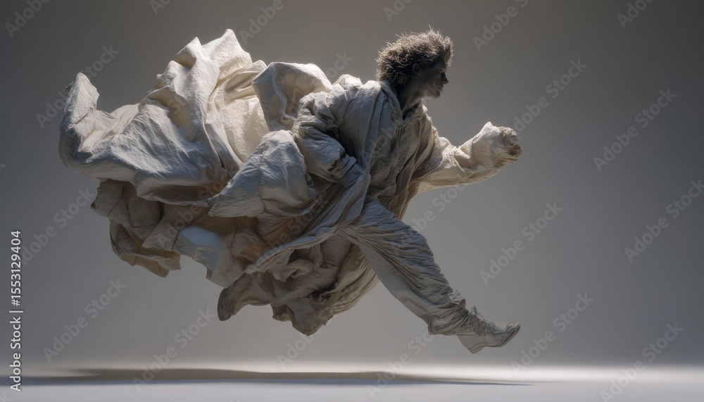 Fototapeta premium Sculptural figure in motion.