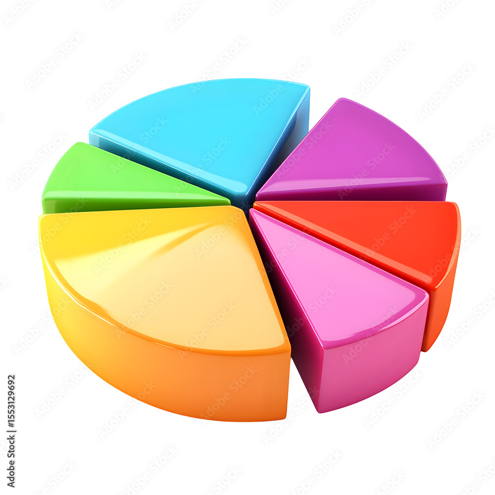 Obraz premium 3D pie chart icon in colorful s high quality commercial stock photo clean simple design detail background image clear visual high quality commercial stock photo clean simple design detail background i