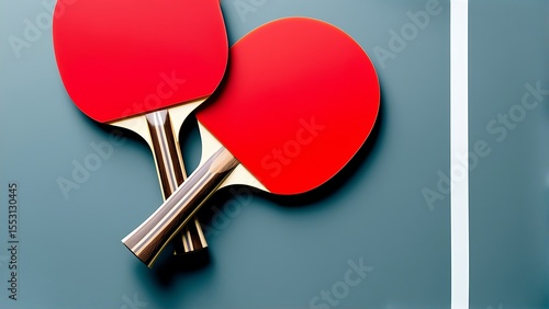 Dynamic Red Table Tennis Paddles Against a Minimalist Background for Sports Enthusiasts