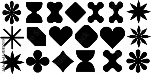 Abstract black shapes geometric forms for design and decorative purposes