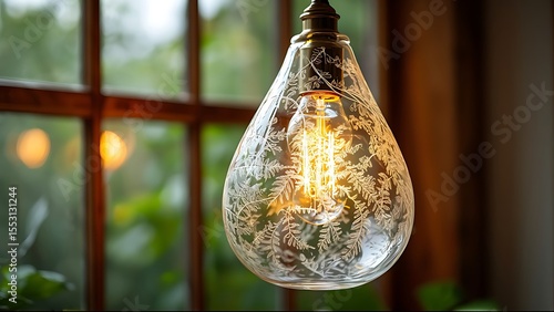 Elegantly Designed Vintage Light Fixture Illuminating a Cozy Space