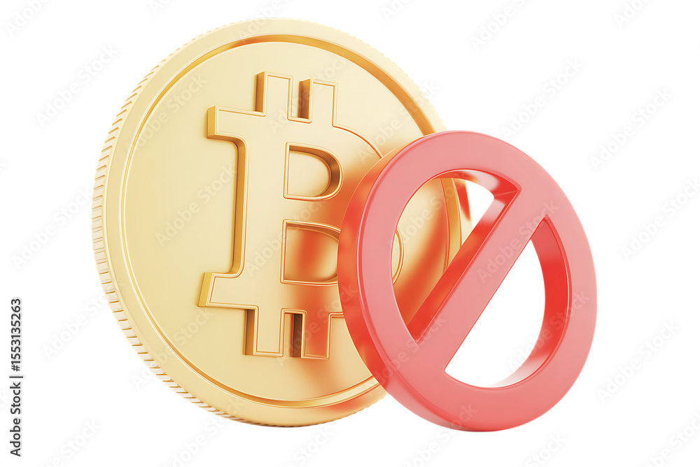 Obraz premium Crypto Ban Concept