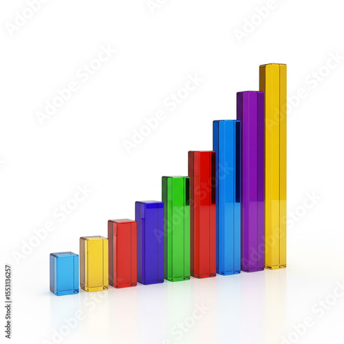 business graph on white background