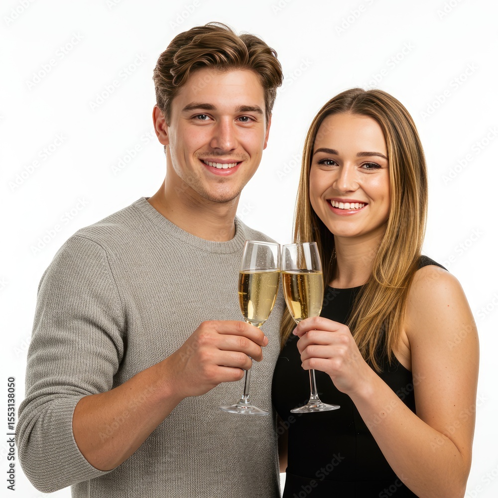 young couple celebrating young couple celebrating