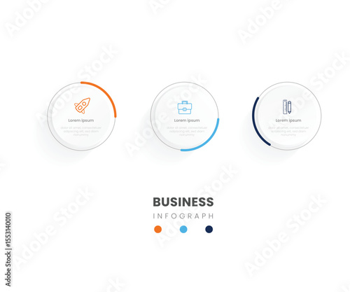 3 steps circle business infograph 