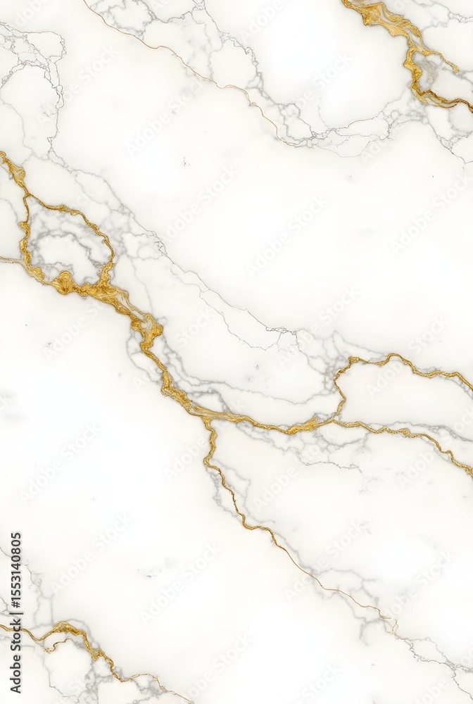 Obraz premium Luxury White Marble Texture with Gold Veins - High-Resolution 8K Seamless Pattern for Premium Design