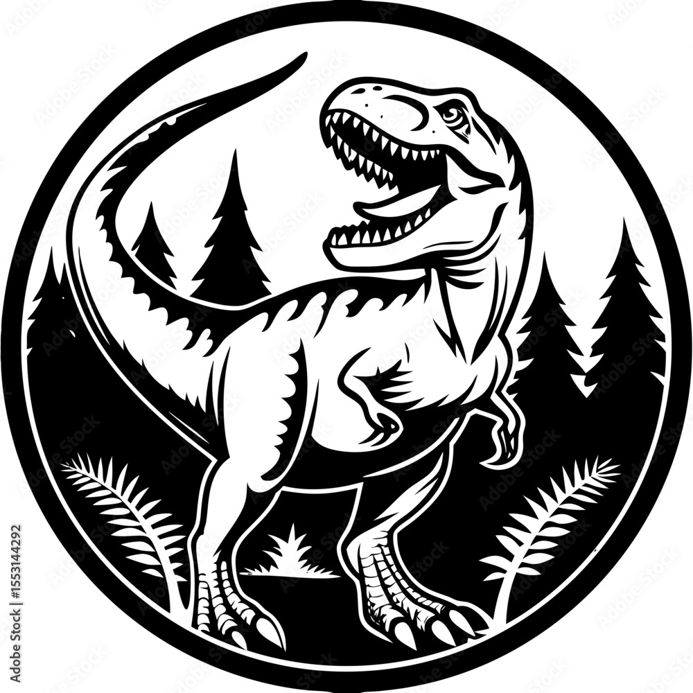 Obraz premium T-Rex Dinosaur Icon - Prehistoric Wildlife Design
