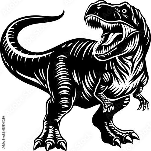 T-Rex Dinosaur Icon - Prehistoric Wildlife Design