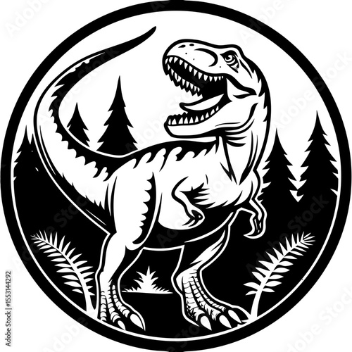 T-Rex Dinosaur Icon - Prehistoric Wildlife Design