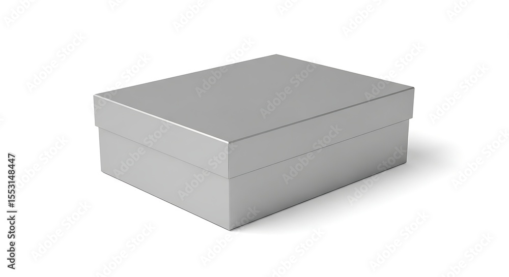 Naklejka premium Silver gift box isolated on white background