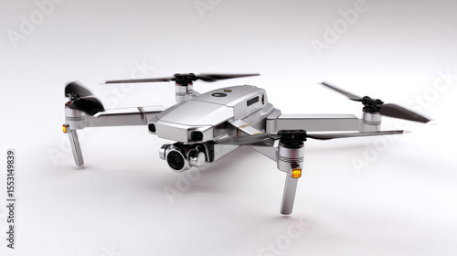 A drone on a white background, solitary 