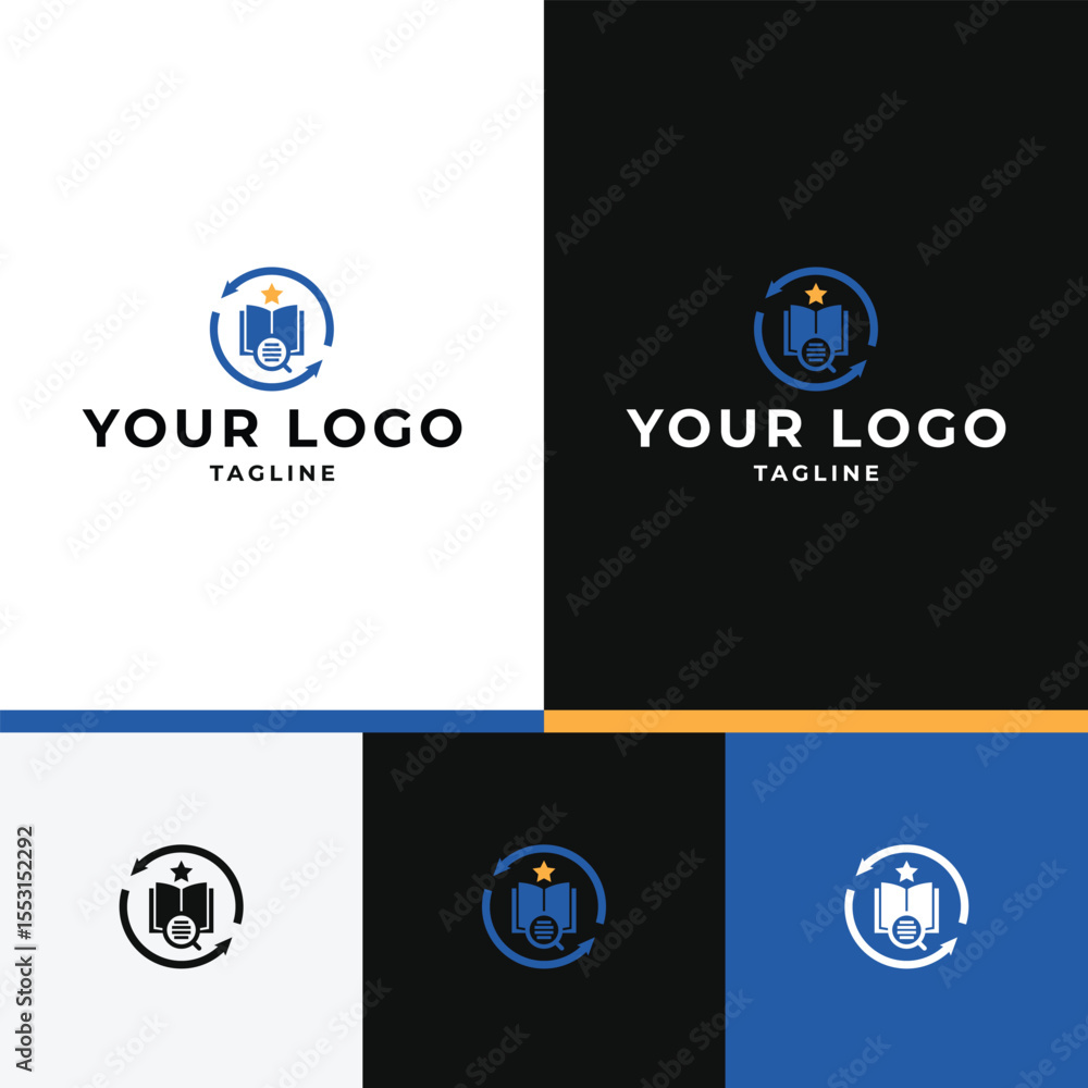 Modern Educational Research Logo Design Template Modern Educational Research Logo Design Template