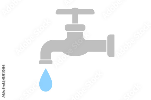 グレーの水道アイコン