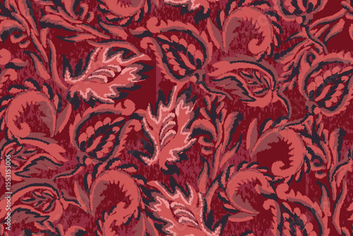 abstract seamless floral motif or abstract floral fabric pattern	