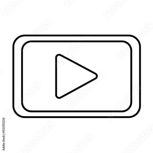 Free Download vector iluatration of opay video button line icon isolated on white background - GFXLoad