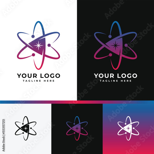 Modern Atom Logo for Tech Company