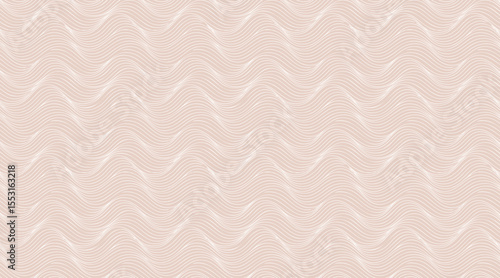 Beige 3D wave pattern Seamless abstract background with clean, interwoven horizontal wavy lines