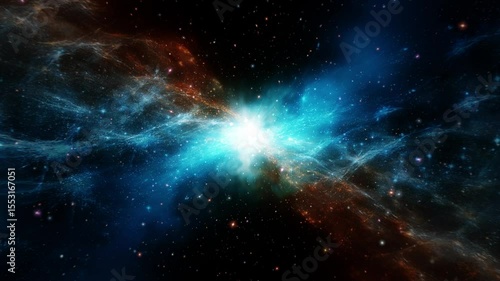 Wallpaper Mural Loop Galaxy space travel glow blue orange nebula stars space travel cloud in deep space abstract sci fi background  . 4K 3D seamless loop Sci-Fi Space flight to glow energy gas dust cloud nebula. Gala Torontodigital.ca