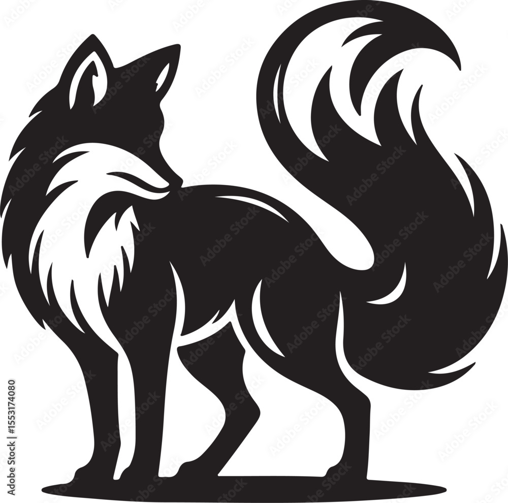 Obraz premium A silhouette fox vector