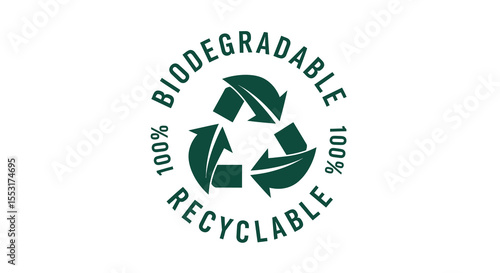 100% Biodegradable and Recyclable Symbol Design