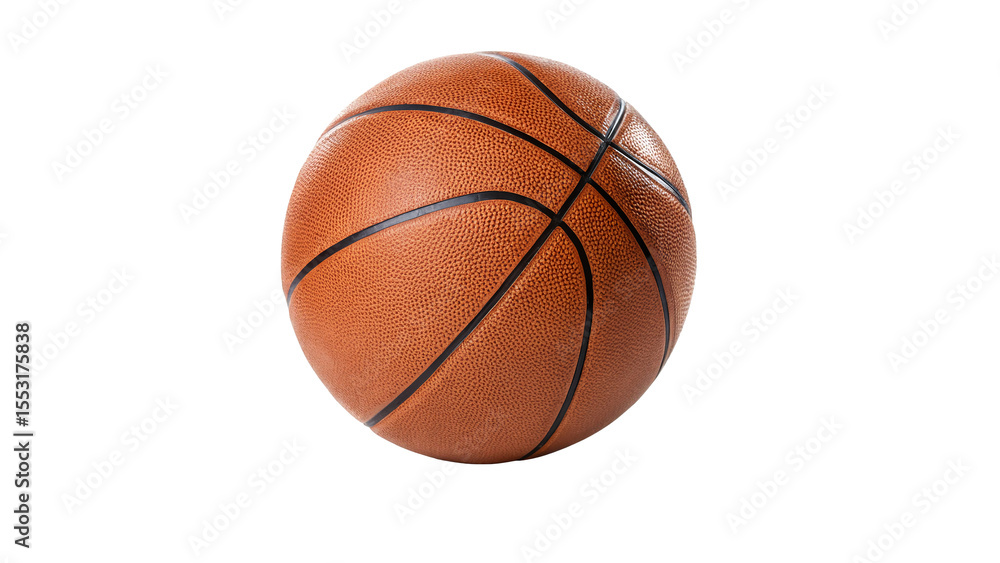 Fototapeta premium traditional orange basketball isolated on transparent background