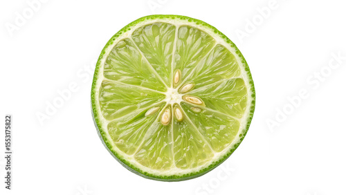 citrus fruit wheel slice of lime isolated on transparent background © Hanna