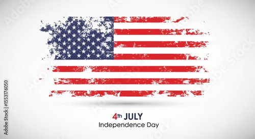Distressed American Flag Illustration for Independence Day Celebration