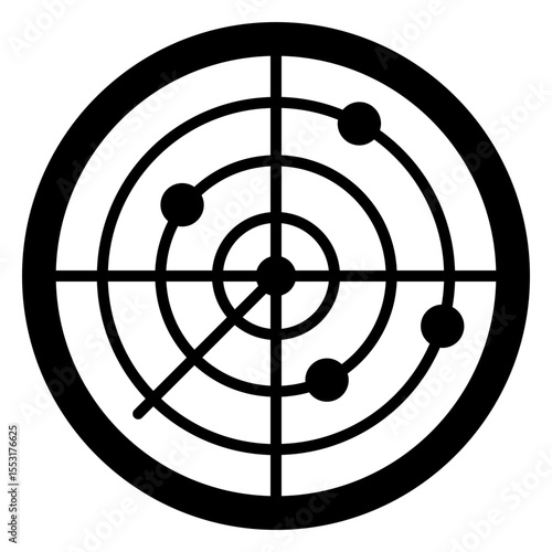 Radar Screen Icon Detecting Targets