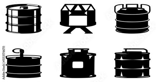 black oil barrels