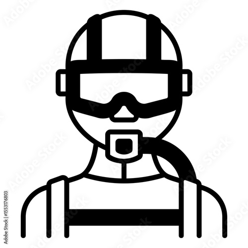 Scuba Diver Illustration Wearing Mask and Gear