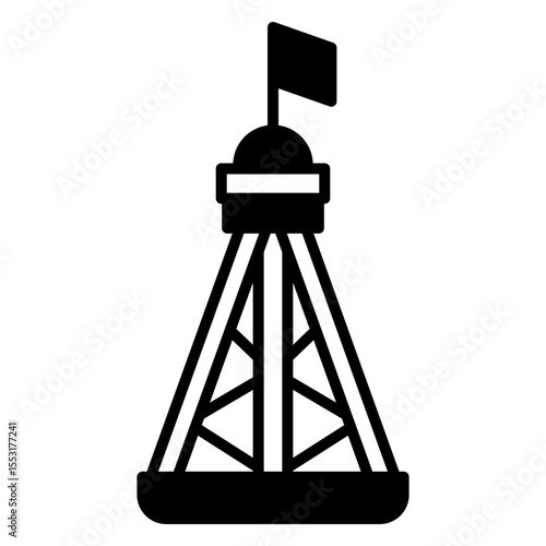 Nautical hazard daymark buoy icon illustration