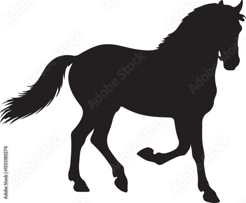 Brandenburger Horse in silhouette vector pure white background.