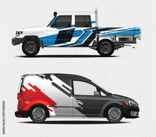 Vehicle Wrap Designs for Pickup Truck and Van