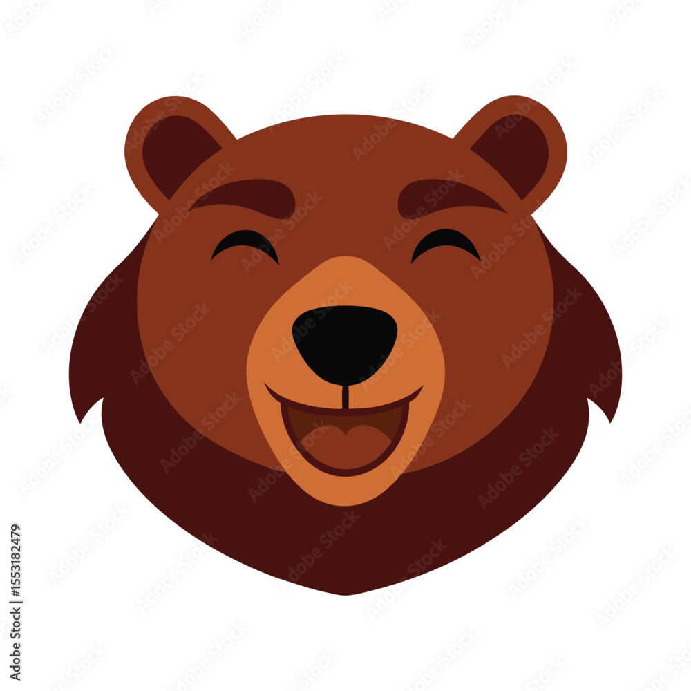 Fototapeta premium Wink bear head friendly mascot drawing Vector illustration