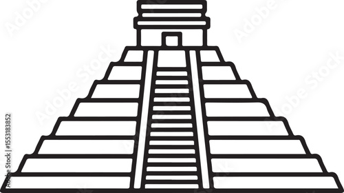 Ancient Pyramid Icon Vector Illustration Historical Monument and Culture