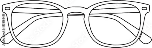 Glasses style fashion Minimalist line art hand drawn outline stroke