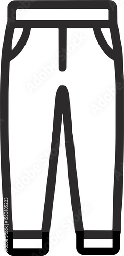 Jogger pants icon illustration outline stroke minimalist black line