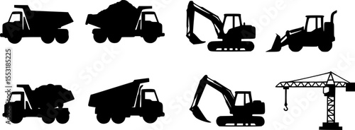 set of Lifting machine icons set. Vector. Illustration
