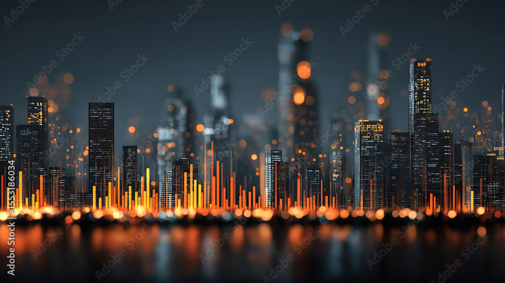 Fototapeta premium Financial market charts reveal investment strategy and big data analysis for business success