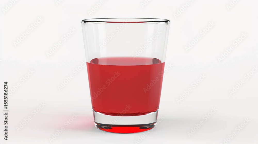 A glass filled with a vibrant red liquid, standing isolated on a clean white background. This image is perfect for beverage - related projects, whether it's for cocktail menus, wine promotions, A glass filled with a vibrant red liquid, standing isolated on a clean white background. This image is perfect for beverage - related projects, whether it's for cocktail menus, wine promotions,