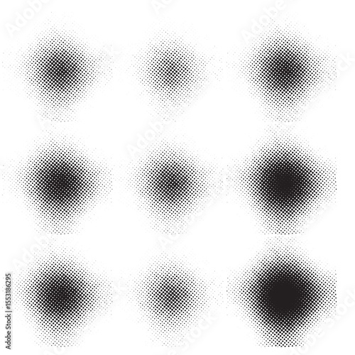 Round Circle Twist halftone screen dot Random Background Vector Print 2