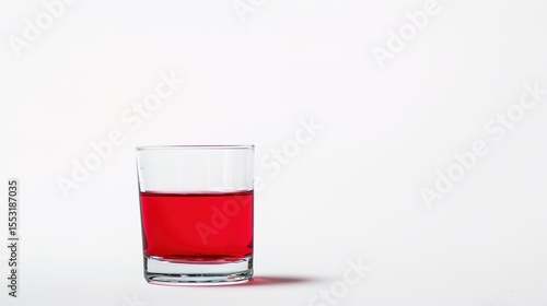 A glass filled with a vibrant red liquid, standing isolated on a clean white background. This image is perfect for beverage - related projects, whether it's for cocktail menus, wine promotions, 