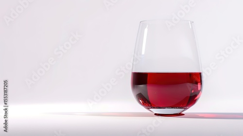 A glass filled with a vibrant red liquid, standing isolated on a clean white background. This image is perfect for beverage - related projects, whether it's for cocktail menus, wine promotions, 