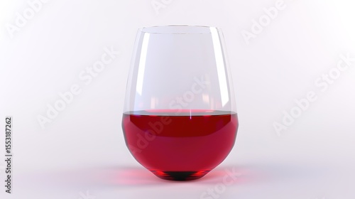 A glass filled with a vibrant red liquid, standing isolated on a clean white background. This image is perfect for beverage - related projects, whether it's for cocktail menus, wine promotions, 