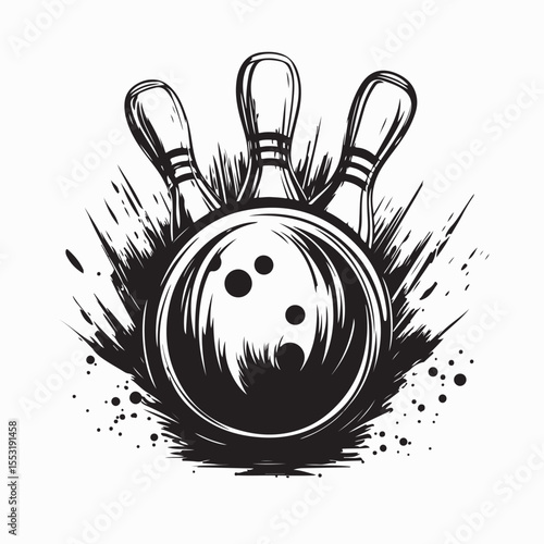 Professional bowling club logo design vector isolated on white background.