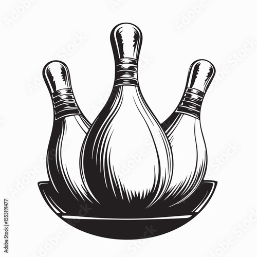 Professional bowling club logo design vector isolated on white background.