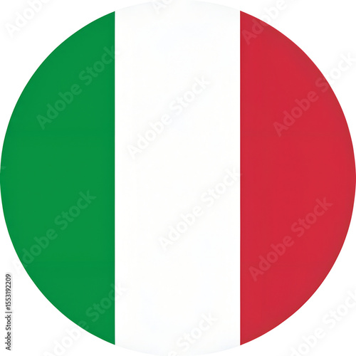 Round Italy flag vector icon isolated on white background . Italian flag circle